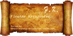 Finster Krisztofer névjegykártya